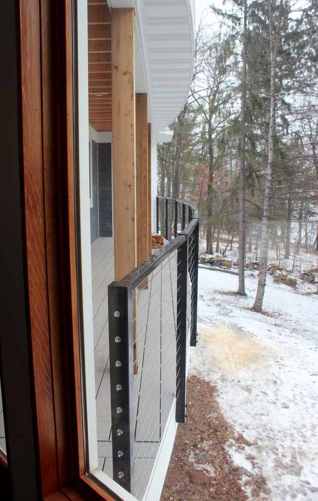 Stillwater, MN: Curved Black Aluminum Balcony Railing - Transitional ...