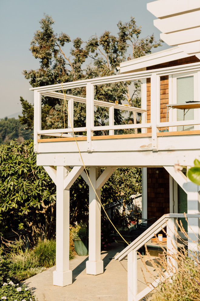 Deck - mid-sized craftsman backyard deck idea in Santa Barbara