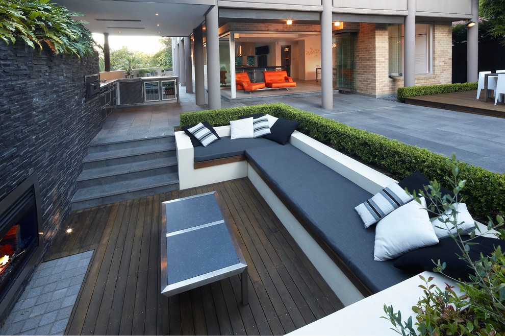 Inspiration pour une terrasse design.