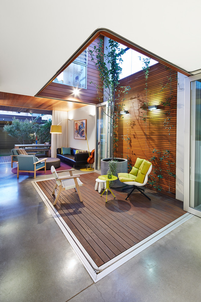 Kleine, Unbedeckte Moderne Terrasse in Sydney