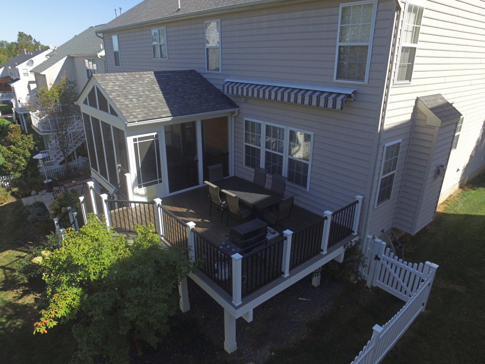 TimberTech Mocha deck and porch with Ashwood border in Germantown MD ...