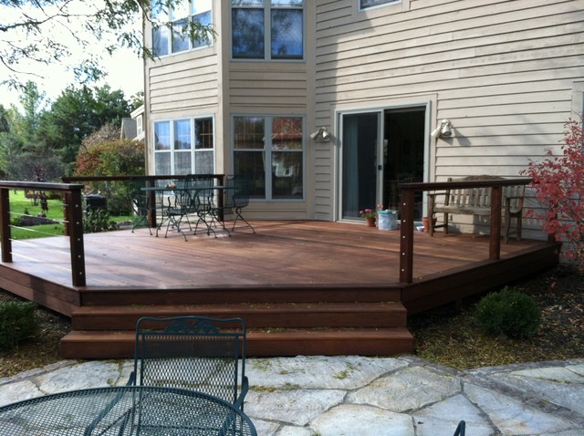 Town of Brookfield Custom Ipe Deck With Aluminum Pergola - Contemporary ...