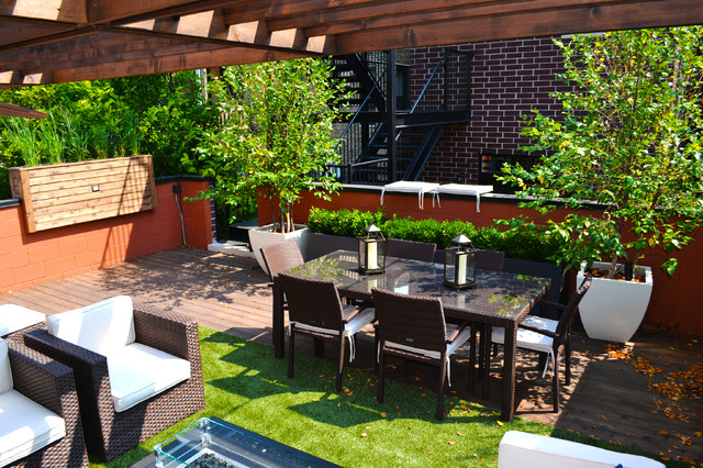 Traditional Garage Roof Deck Klassisch Terrasse Chicago Von Chicago Roof Deck Garden Houzz