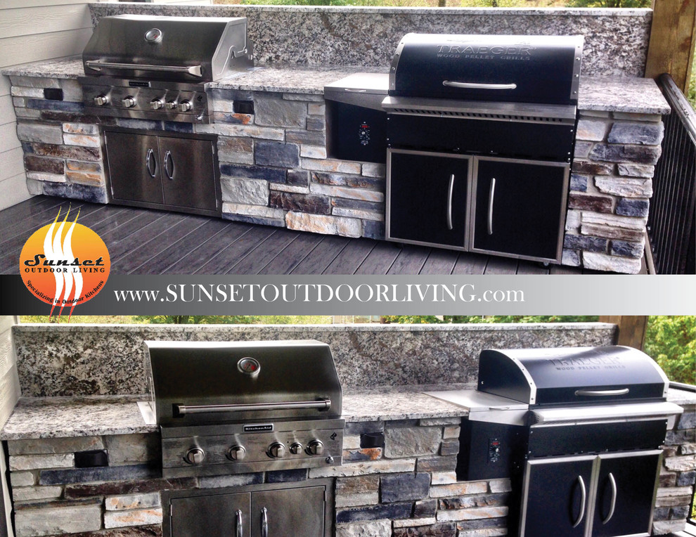 Traeger Pellet grill & Kitchen Aid grill in Salem, Oregon Deck Portland by Sunset Outdoor