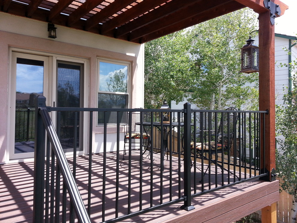 Trex Transcend Lava Rock With Pergola Craftsman Deck Denver By Stonecroft Construction Houzz