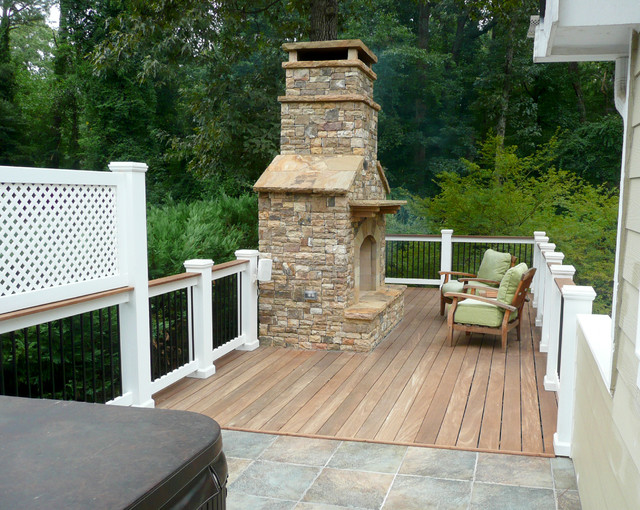 Two Story Deck & Fireplace Traditional Deck Atlanta by Boyce