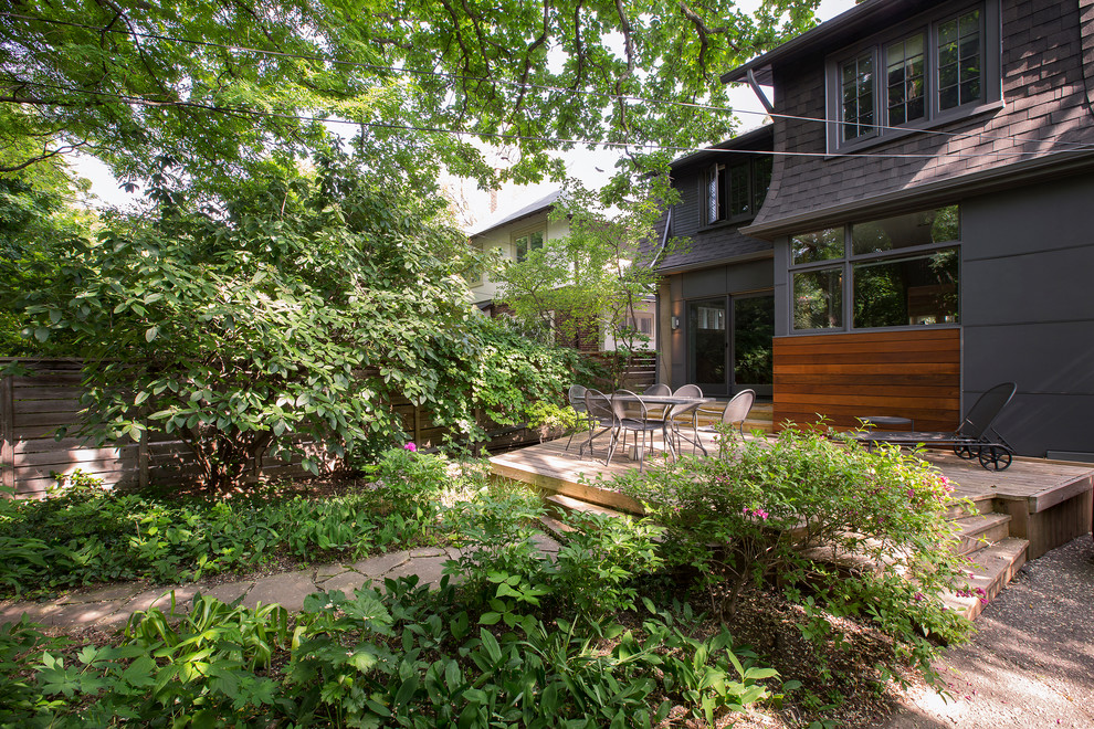 This is an example of a medium sized contemporary back terrace in Toronto.
