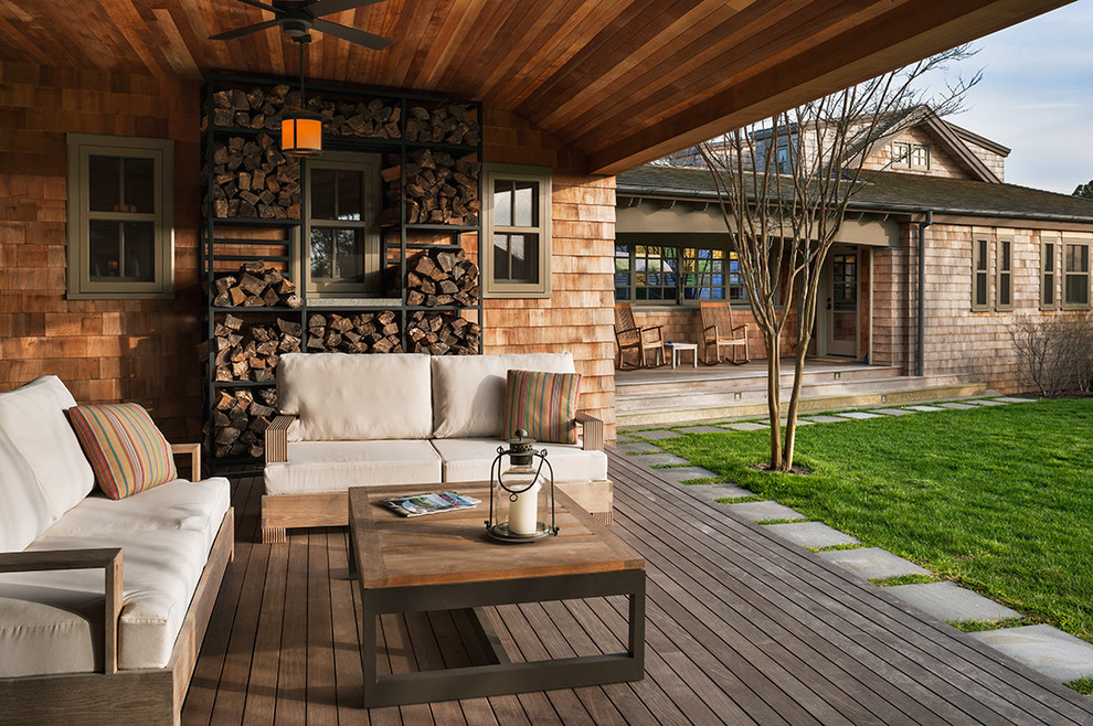 Beach style deck photo in New York