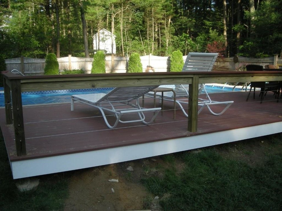 Walpole MA 4x4 Post, 2x4 Top Rail, 2x2 Support, Stainless Cable Railng