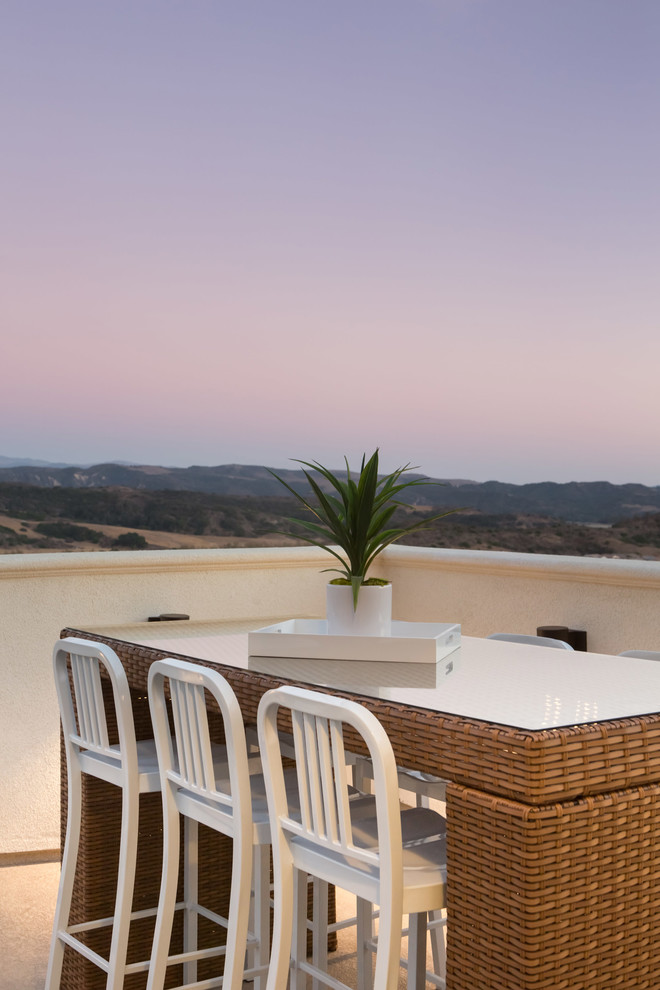 This is an example of a contemporary roof terrace in Orange County with no cover.