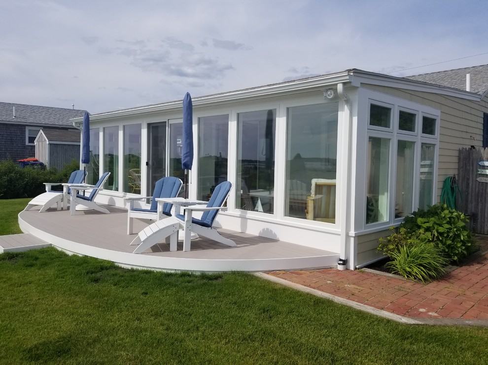 Waterfront Sunroom Features Harvey Windows & AZEK Decking, Fairhaven