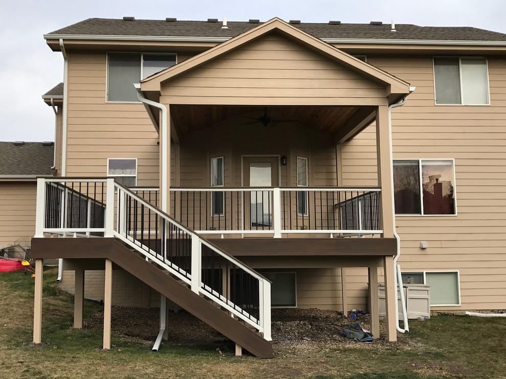 Waukee covered deck addition Modern Deck Other by Central Iowa