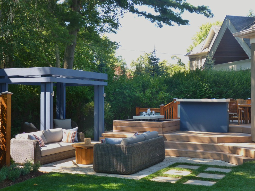 Example of a classic backyard deck design in Toronto