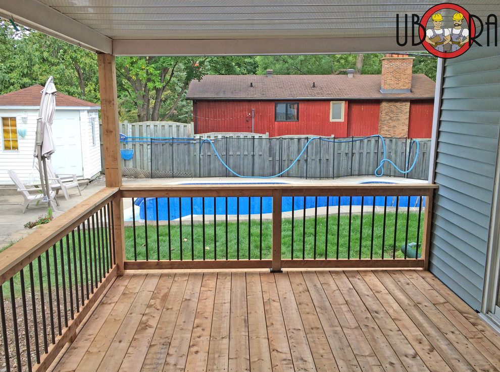 Deck Spindles Wood Deck With Black Metal Spindle Rail vrogue.co