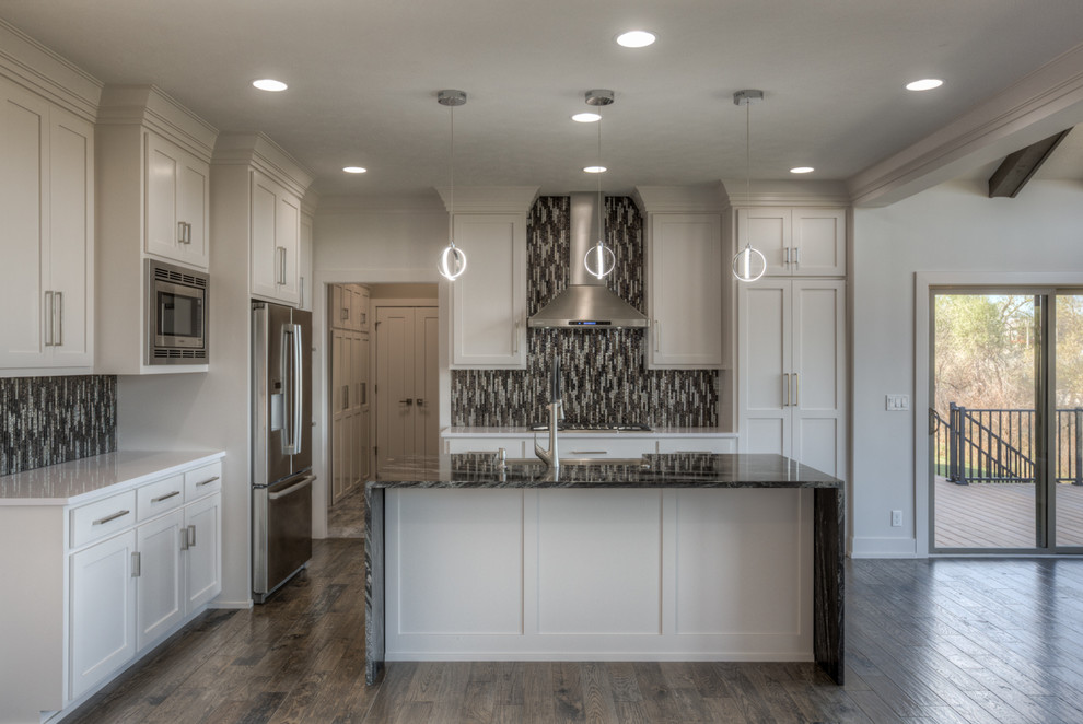 Wyndham Custom 2story, stairs in back of home Deck Omaha by