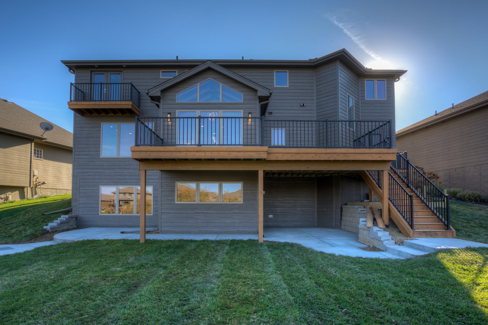 Wyndham Custom 2story, stairs in back of home Deck Omaha by