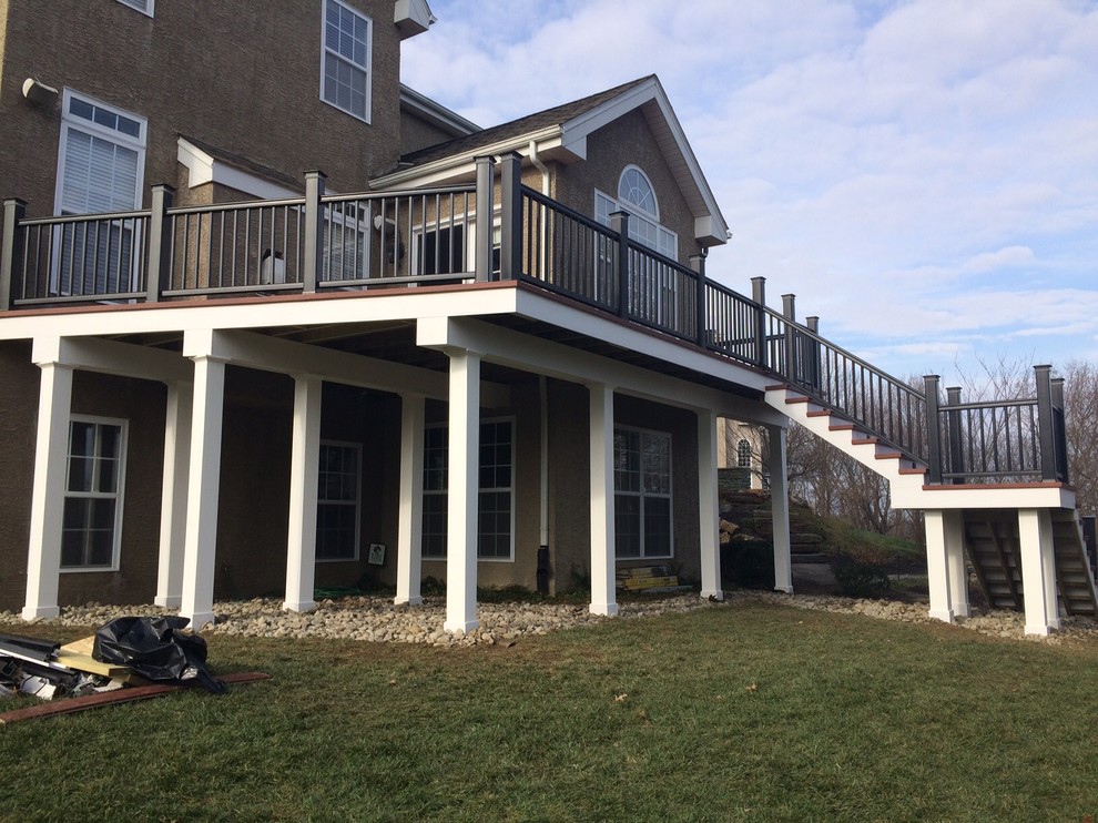 Zuri Deck Timbertech Rails. Kichler Lighting. Post & Beam Wraps