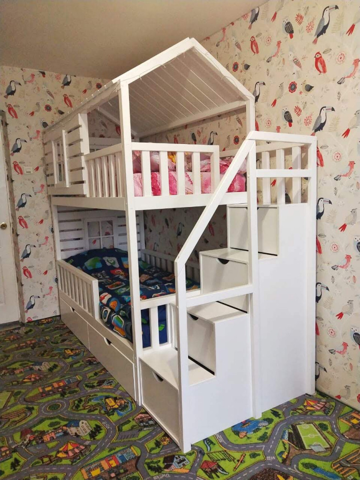 Imagen de dormitorio infantil de 4 a 10 años contemporáneo de tamaño medio