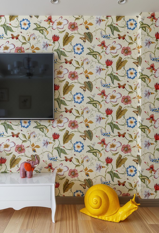 モスクワにあるラグジュアリーなエクレクティックスタイルのおしゃれな女の子の部屋 (児童向け) の写真