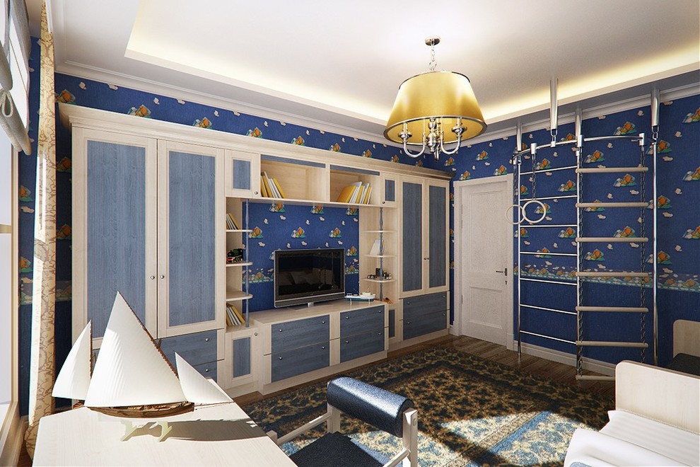Example of a trendy kids' room design in Moscow