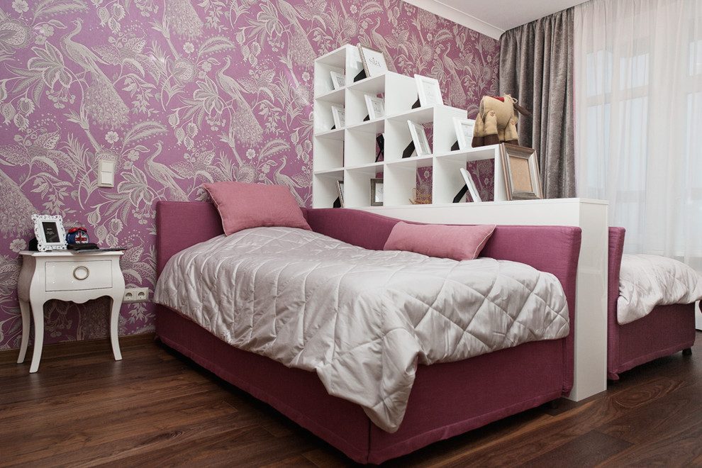 Design ideas for a contemporary kids' bedroom in Saint Petersburg.