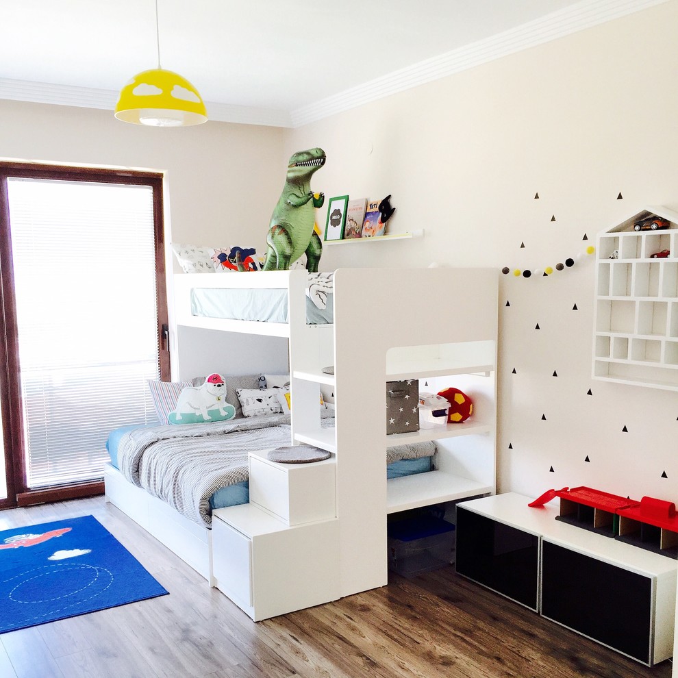 Inspiration pour une chambre d'enfant design avec un lit superposé.