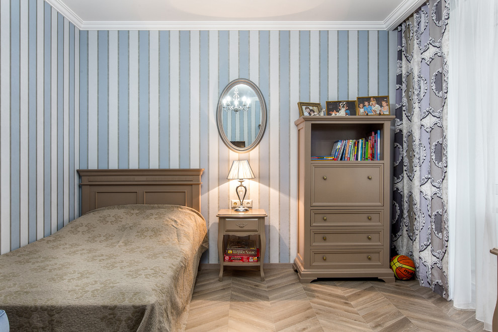 Idéer för mellanstora vintage barnrum kombinerat med sovrum