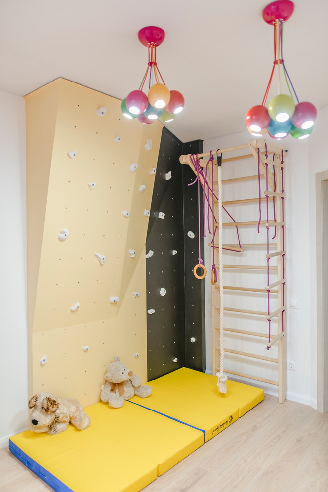 Exempel på ett modernt barnrum kombinerat med lekrum