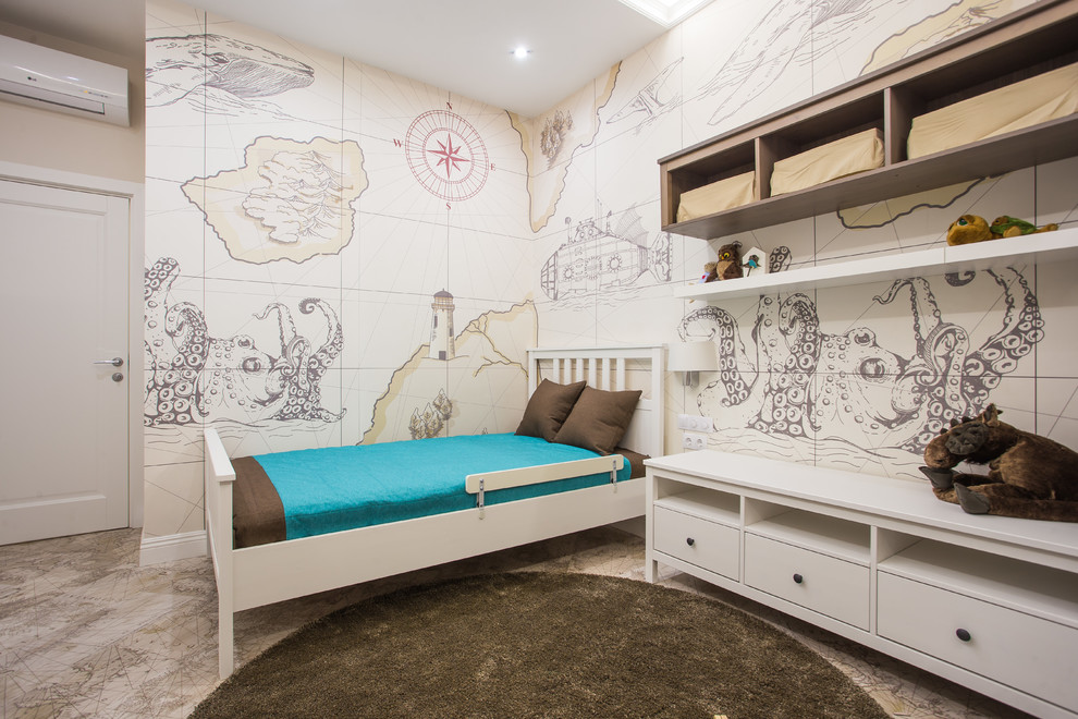 Mid-sized trendy kids' room photo in Moscow