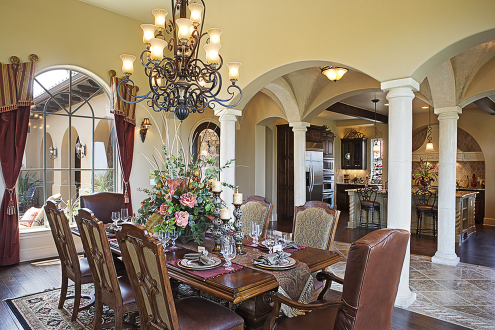 Inspiration for a mediterranean dining room remodel in Austin