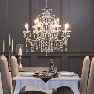 Madonna 8 Light Dual Mount Chrome Chandelier | Litecraft Madonna 8 Light Dual Mount Chrome Chandelier | Litecraft