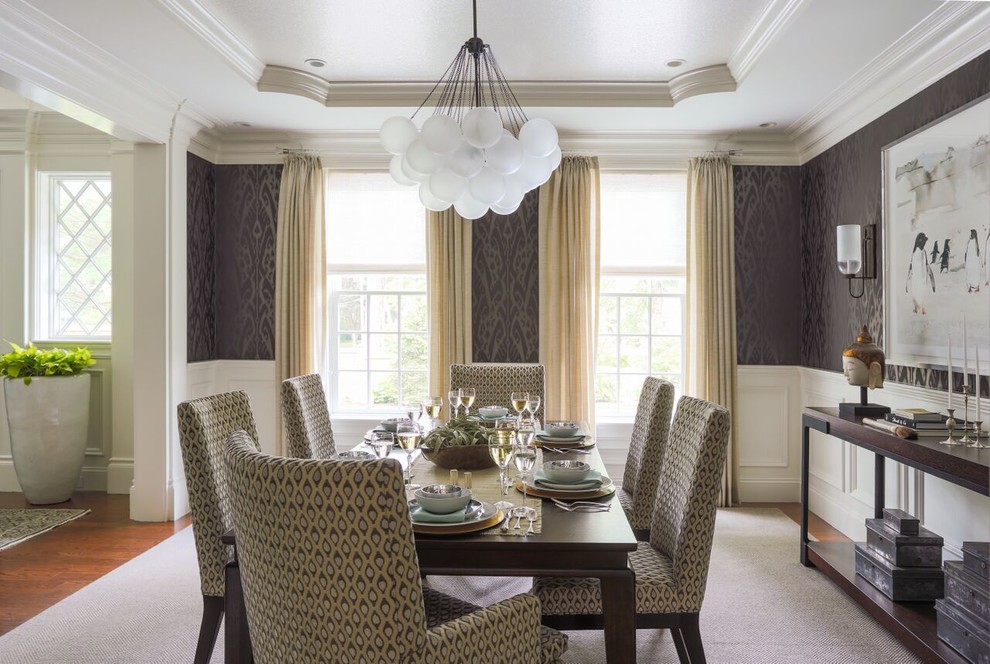 Design ideas for a traditional enclosed dining room in Boston.
