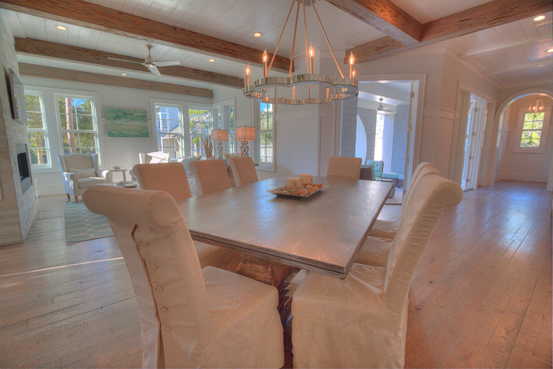 Photo of a coastal dining room in Miami.