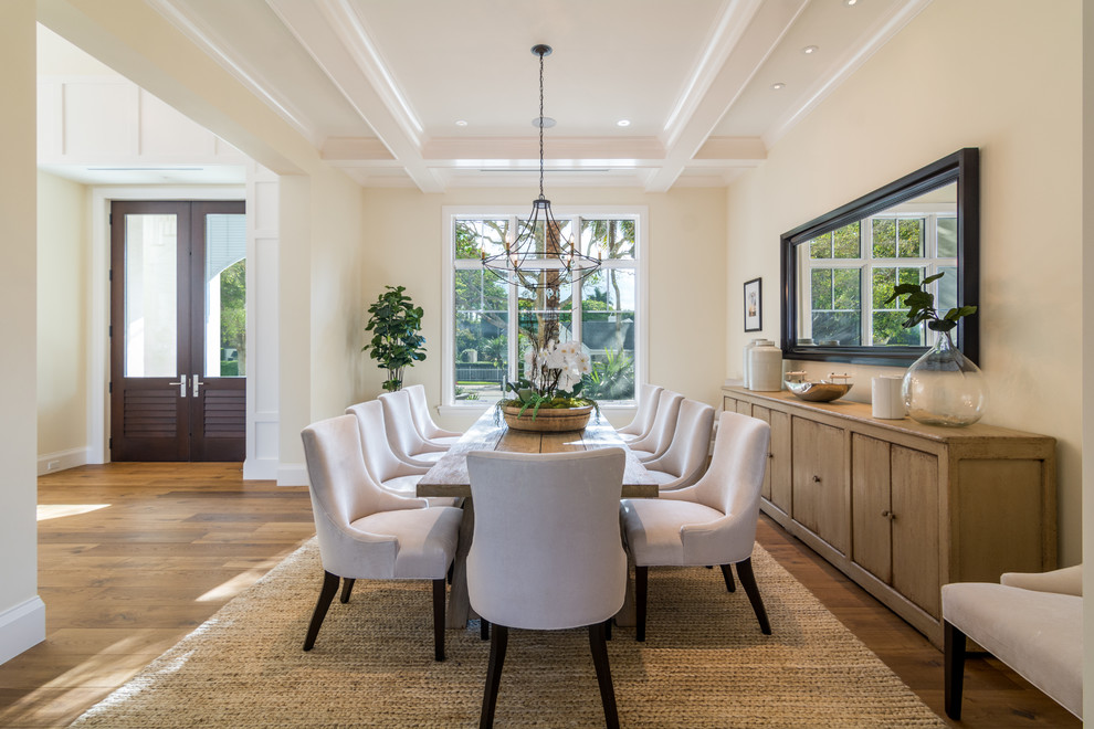 This is an example of an expansive nautical dining room in Miami.