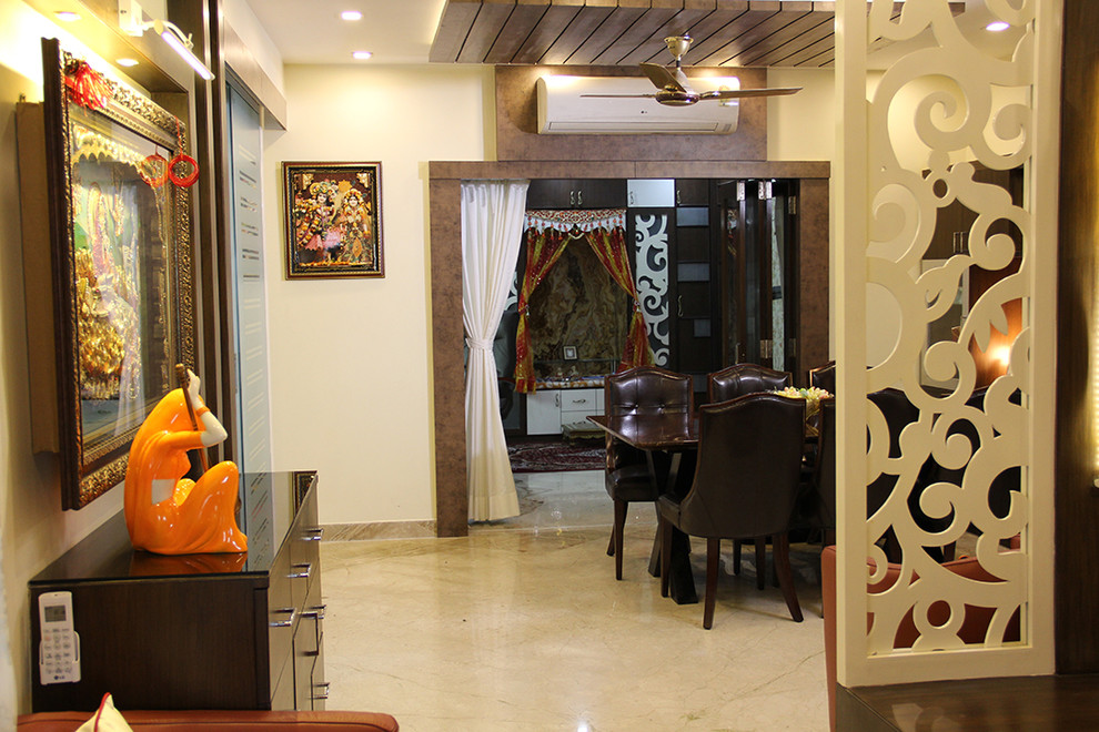 World-inspired dining room in Bengaluru.