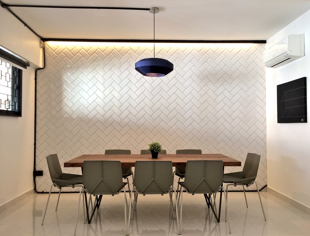 Idée de décoration pour une salle à manger design.