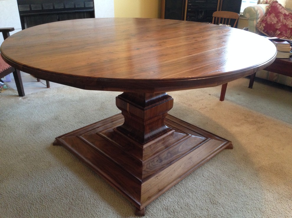 walnut pedestal dining room table