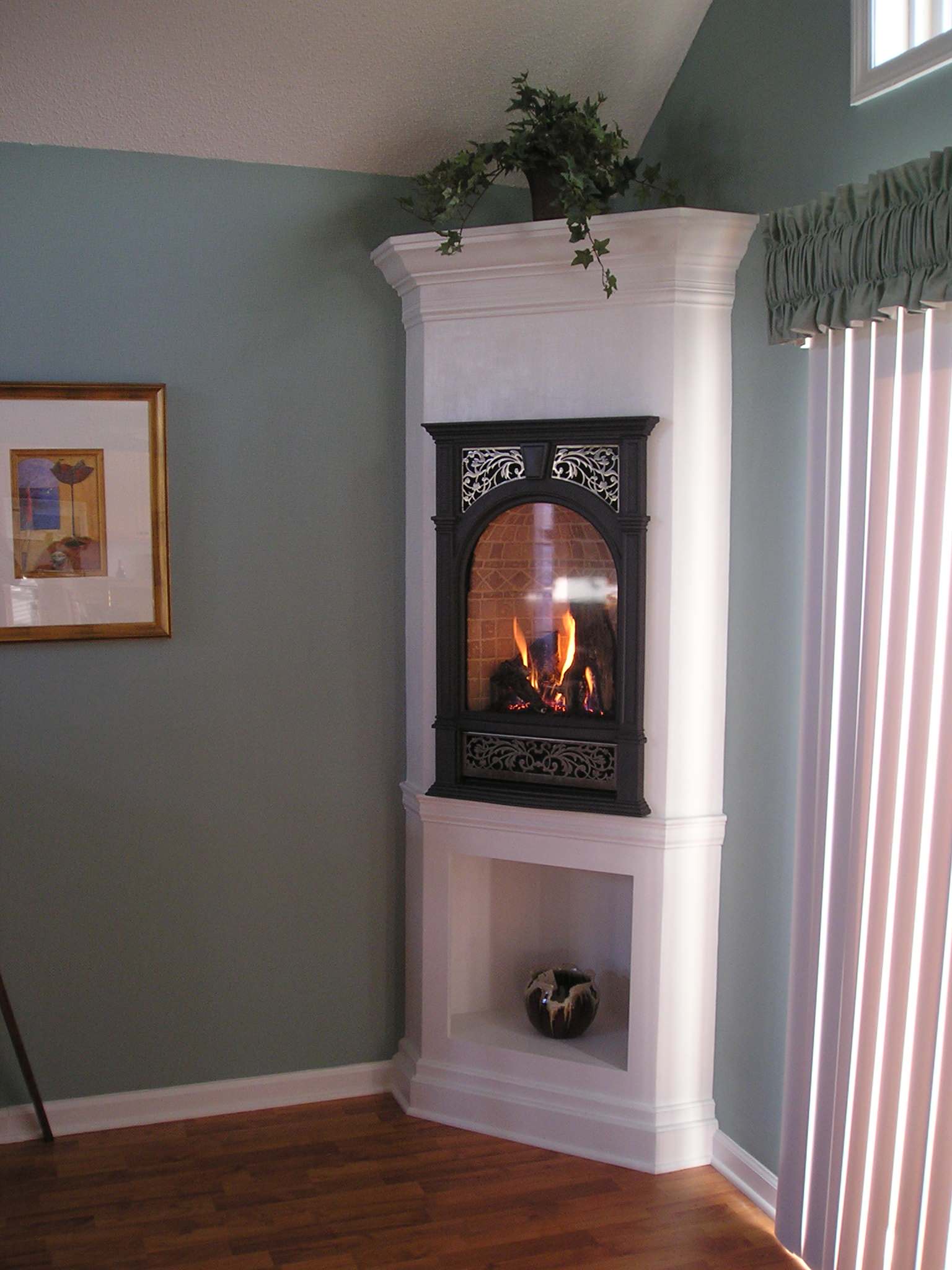 houzz corner fireplace