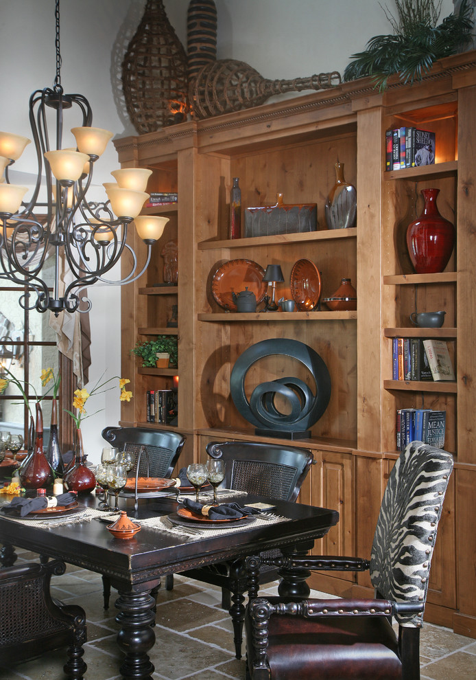 Photo of an eclectic dining room in Miami.