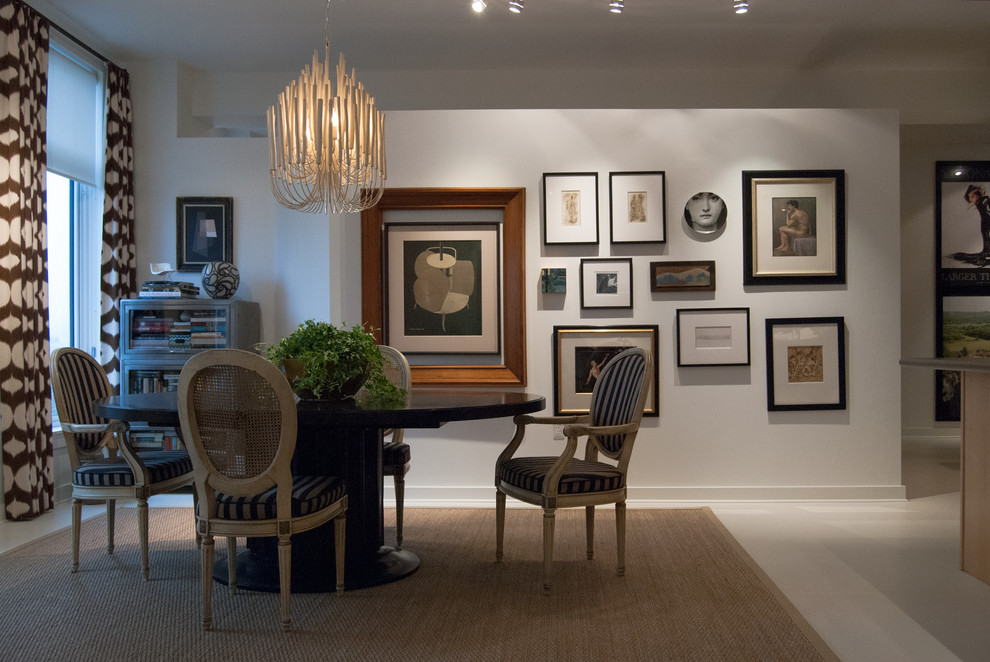 Example of an eclectic dining room design in New York