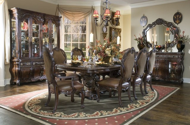 Aico Essex Manor Deep English Tea Rectangular Dining Table Set Mediterran Esszimmer Orlando Von Massiano Houzz