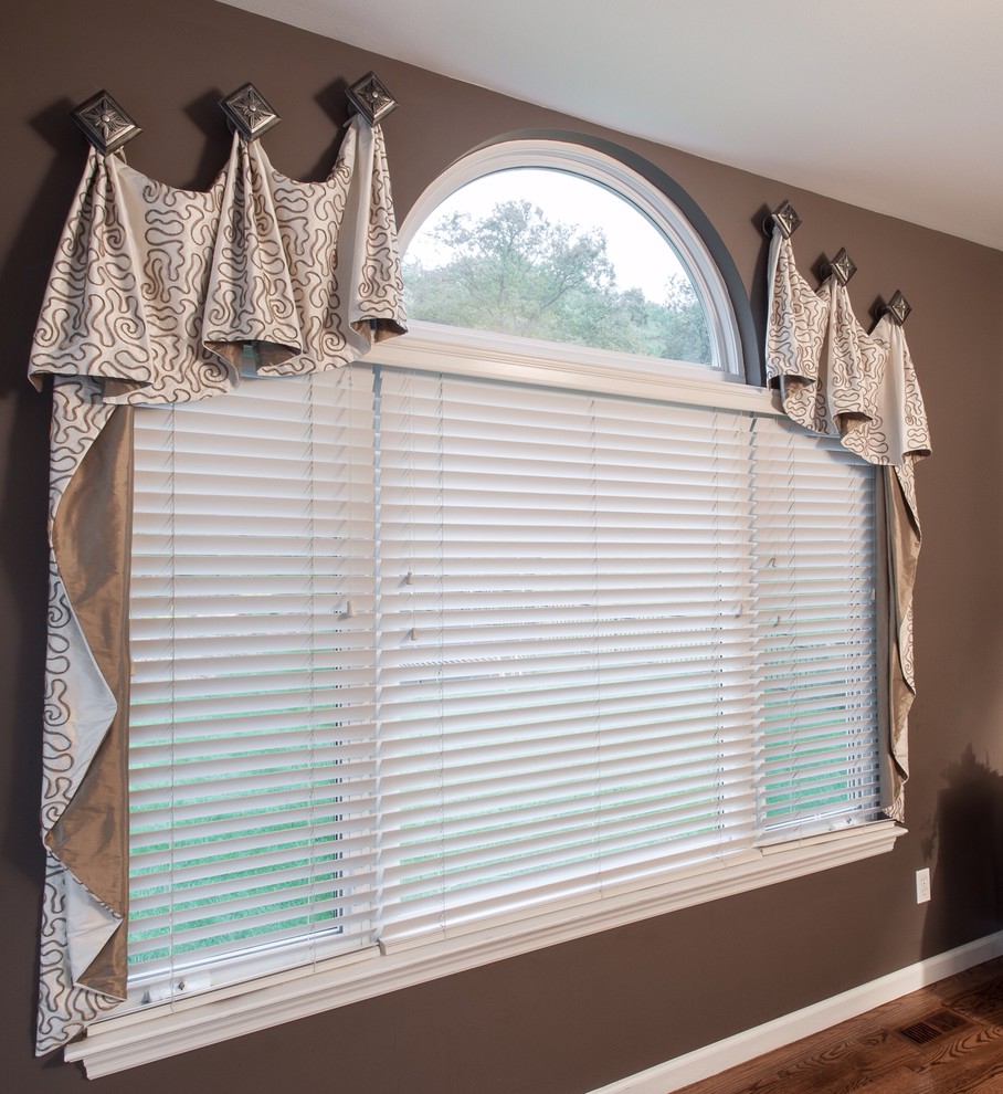An Arched Window Treatment Contemporary Dining Room St Louis by