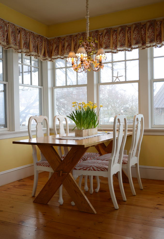 Beach style dining room photo in Boston