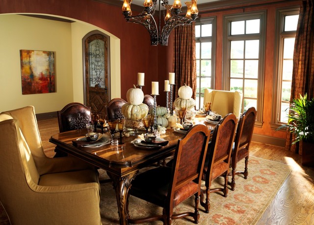 Traditional Dining Room Nashville, English Country Dining Room Chairs