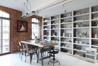 White industrial dining sale table