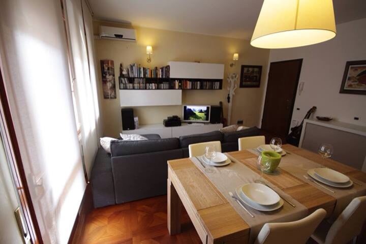 Photo of a small modern kitchen/dining room in Venice.