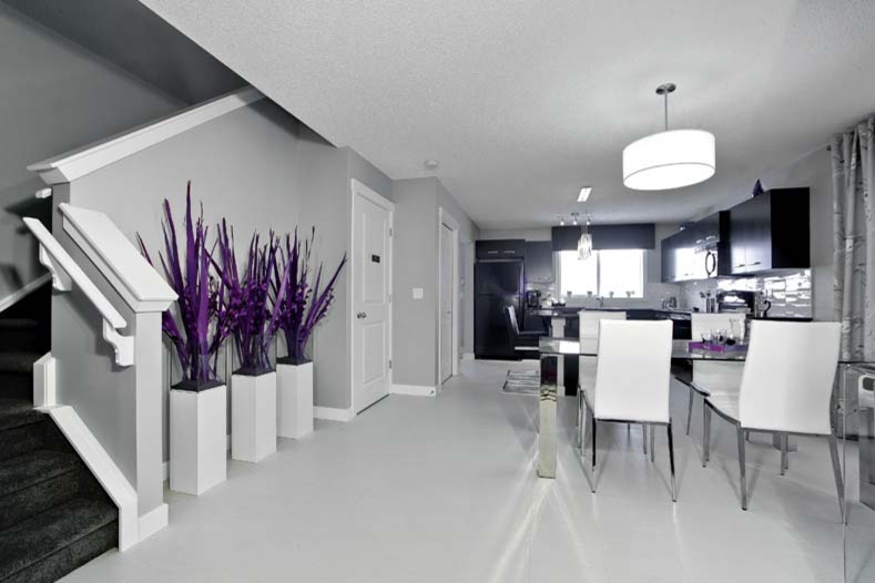 Example of a trendy dining room design in Calgary