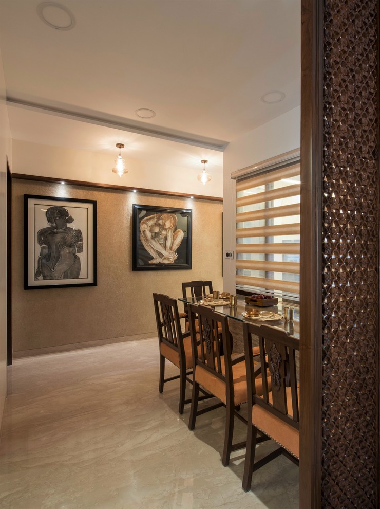 Photo of a world-inspired dining room in Pune.