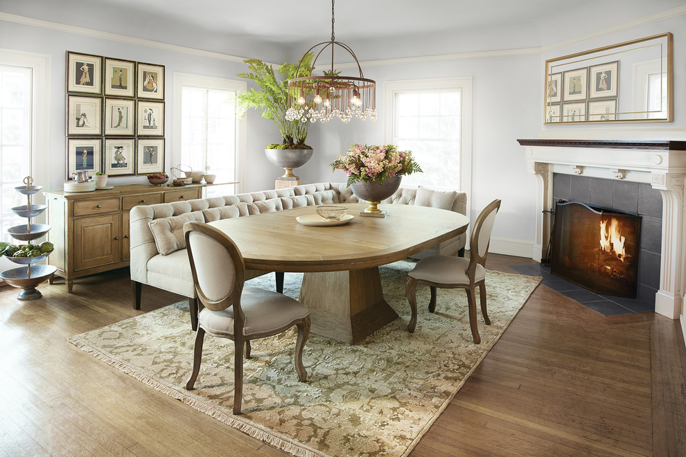 This is an example of a contemporary dining room in Cleveland.