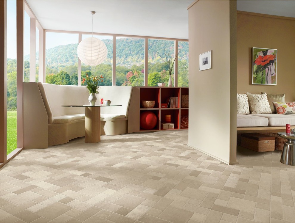 Armstrong Duality Vinyl Sheet Flooring Transitional Dining Room